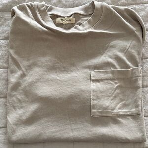 Madewell Neutral Pocket Crew Tee in Light Taupe